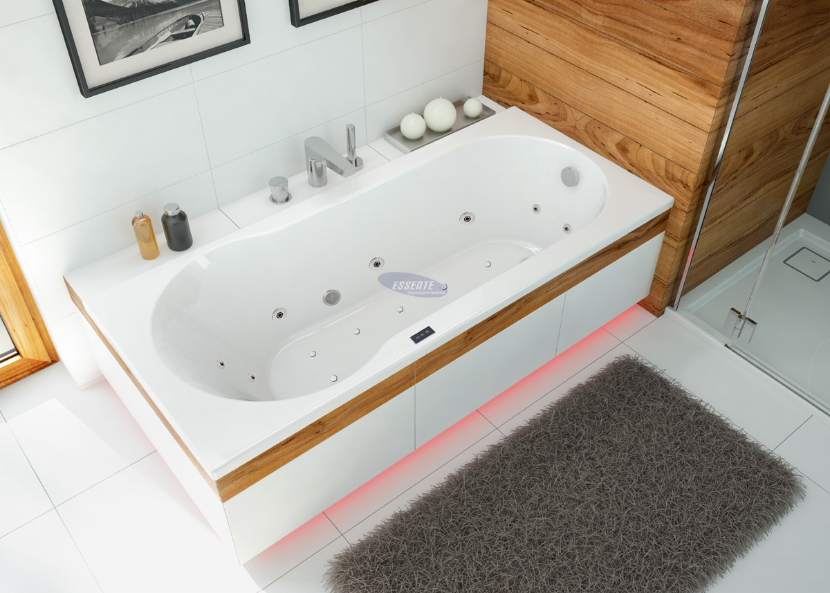 Arrangement of rectangular whirlpool massage tub, ExclusiveLine series - model ORIA